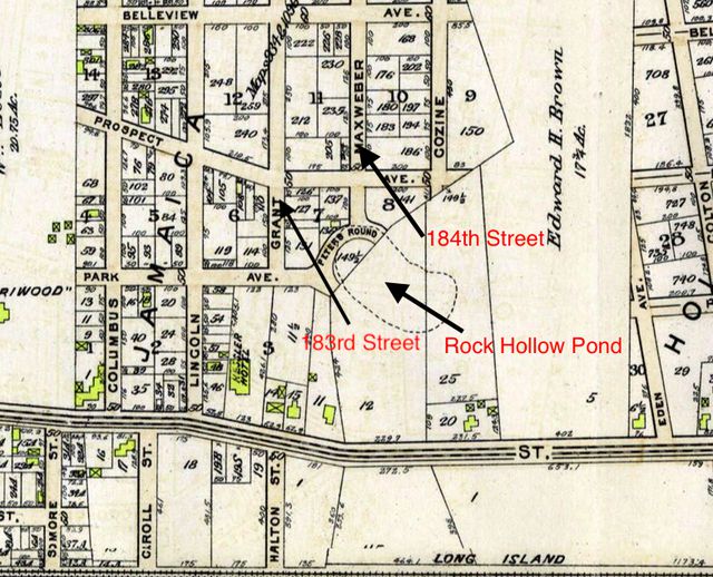 1909 map of Hollis and Rock Hollow Pond